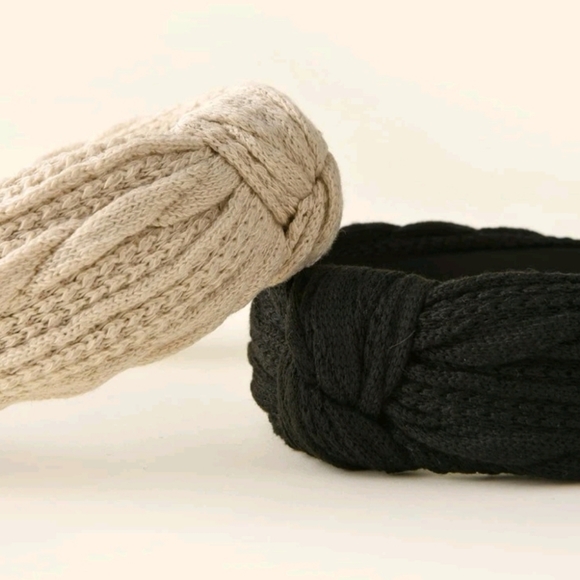 Women's headband with knot design solid color set of 2 - Picture 3 of 3